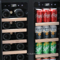 Tủ lạnh rượu nóng với kệ trưng bày bằng gỗ